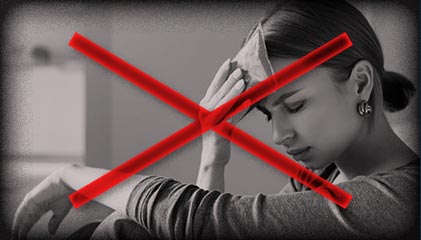 Woman holding ice pack to her head